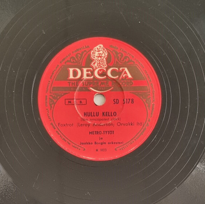 Savikiekko 1952 - Marianne / Metro-tytöt - Decca SD 5178