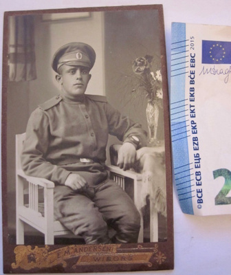 VANHA CDV Valokuva Venäjän Juutalainen Sotilas Viipuri 1910