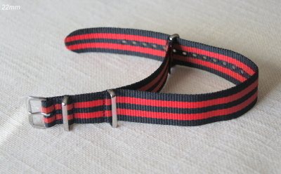 Nato 22mm punamustat raidat