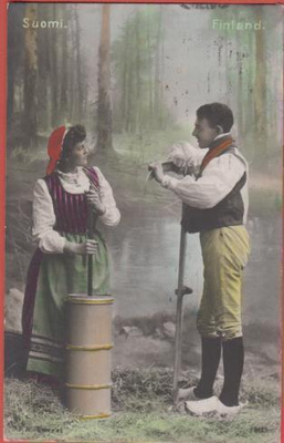 Nuoripari metsässä - kulk v 1907