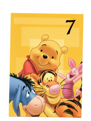 °°7-VUOTTA...NALLE PUH & KAVERIT°° -KORTTI /Disney