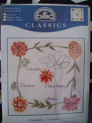 Ristipistopakkaus Kaunis kukka-asetelma DMC