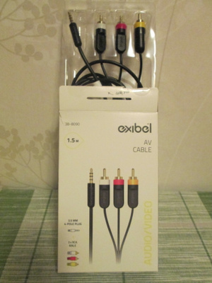 KUVA- JA ÄÄNIKAAPELI 3,5 MM NELINAPAINEN - 3 X RCA UUSI