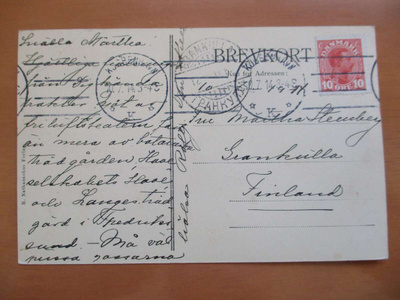 1914 Tanska kortti os Kauniainen
