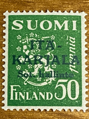 ITÄ-KARJALA VIHREÄ LISÄPAINAMA 50PENNIÄ IK8**