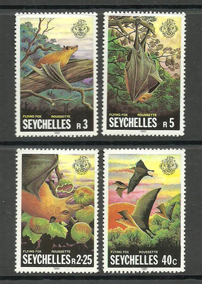 ELÄIMET lepakot, eläinaiheinen sarja SEYCHELLIT 1981 **