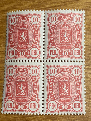 VAAKUNAMERKKI 1889 10 PENNIÄ L29B NELIÖ**