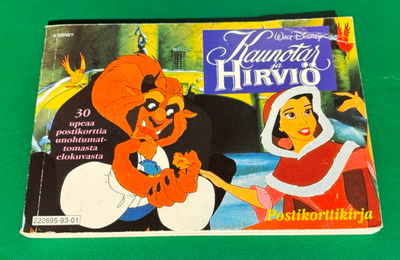 WALT DISNEY KAUNOTAR ja HIRVIÖ POSTIKORTTIKIRJA 1993