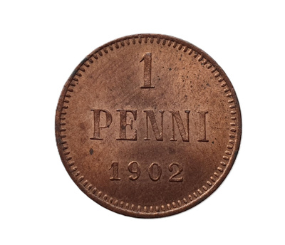 1 penni 1902 - hienokuntoinen!