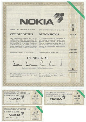 OKK 1987 Nokia Oy Optiotodistus.