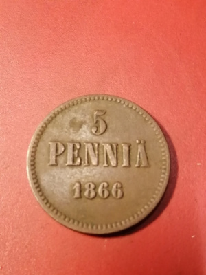 * 5 penniä *1866 Copper/Kupari *Aleksanteri II
