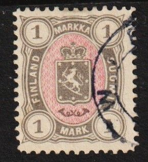 1885  1mk Vaakunamerkki leimattuna