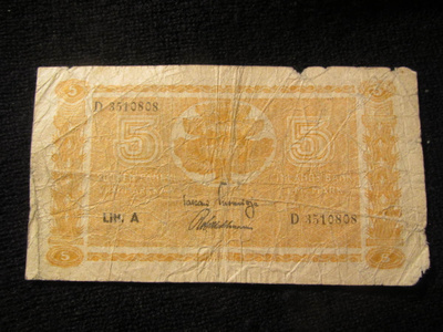 5 markkaa 1945 Litt.A