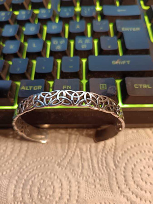 925 Sterling-hopea triquetra-solmu rannerengas unisex