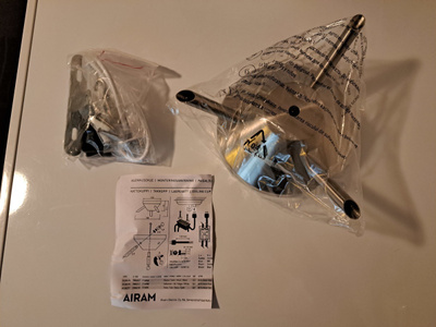 Kattokuppi lampun ripustukseen, Airam