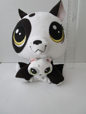 Littlest Pet Shop pehmo, musta-valk. Koira + Pentu