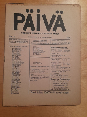 2 kpl PÄIVÄ lehteä vuodelta 1910 nrot 11 ja 20