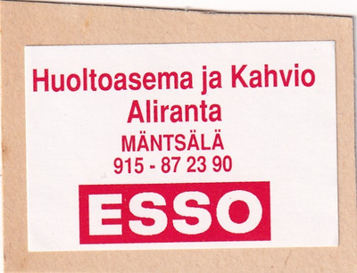 Mäntsälä,  Huoltoasema ja kahvio Aliranta  ESSO,   b428