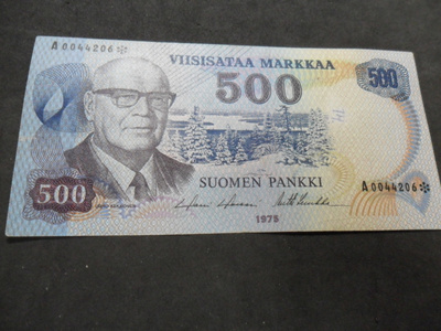500 mk 1975 A 0044206 HOL/ Luu Tähtiseteli kl 8