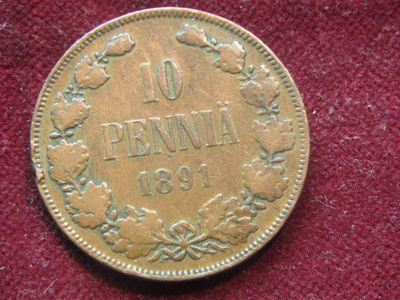 10 penniä 1891