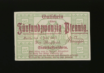 Saksa Notgeld 50 Pfennig, Kyritz 1.7.1920