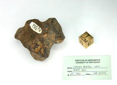 Historiallinen rautameteoriitti numeroitu Odessa 52mm IAB