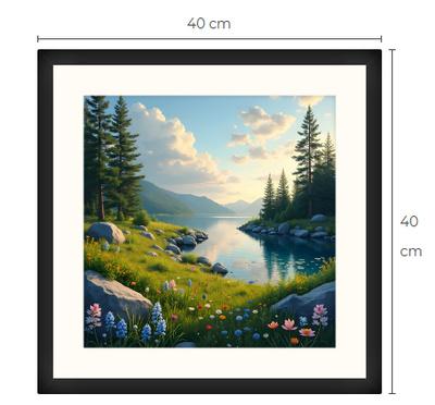 Uusi maisema taulu koko 40 cm x 40 cm kehyksineen
