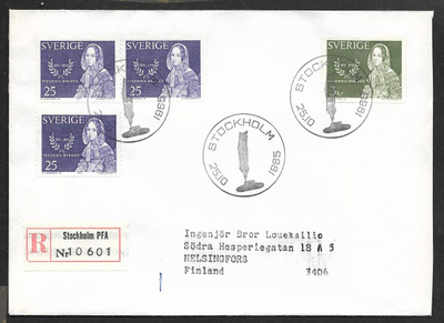 Ruotsi - Fredrika Bremer FDC 1965 R  (Fac. 568-569)