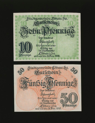 Saksa Notgeld 10, 50 Pfg, Löbau 1918