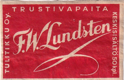 F. W. Lundsten , Tulitikku Oy   5/13