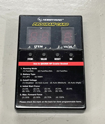 Hobbywing QuickRUN WP Crawler Brushed programming card