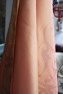 sisustuskangas Silkki 100% haalea persikka 143 x 93cm