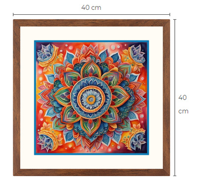 Uusi Mandala taulu koko 40 cm x 40 cm kehyksineen