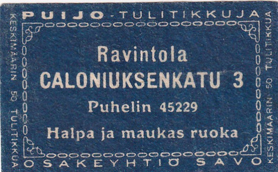 Ravintola Caloniuksenkatu 3, Puijo    3/5