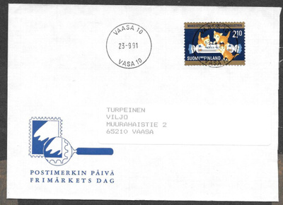 Postilähetys - Makeisteol. 100v  (LAPE 1144) Vaasa 23.9.1991