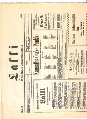 Lalli, N:o 0, Näytenumero 1917, 4 sivua.