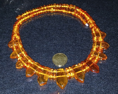 Vintage hoidettua meripihka kaulakoru Amber