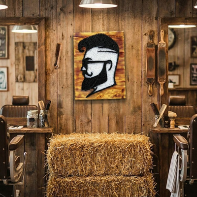 String Art -taulu Barber shop decor