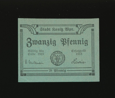 Saksa Notgeld 20 Pfennig, Könitz 1918