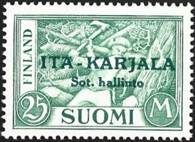 1941 I-K 25 mk Vihreä lisäpainama ** LaPe I-K 15