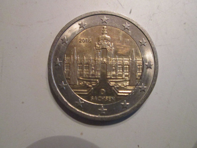 2 € JUHLAKOLIKKO SAKSIN OSAVALTIO JA ZWINGERPALATSI DRESDEN