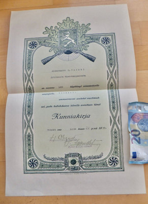 VANHA SA-Kunniakirja Ammunta 1933 Tuleva Sotalentäjä