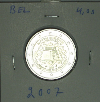 2007 Belgia 2 euro Aihe : Rooman sopimus kulkematon
