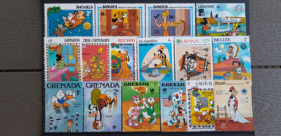 Walt Disney Postimerkkejä ** 16 kpl