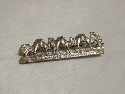 Vintage hopea Palestine Jerusalem Camel solki rintaneula