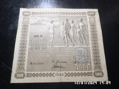 100 MK 1939 Litt. D B 3672629 KIV / Wah Kl 6