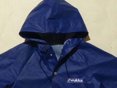 RUKKA sininen retro sadetakki 95 cm