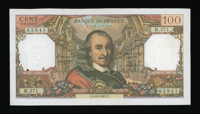 Ranska 100 Francs 5.10.1967.P, Corneille, P149c