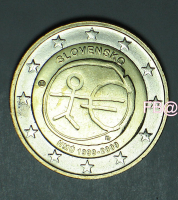 2009 SLOVAKIA 2 euro juhlaraha aihe : EMU 10V UNC laatu