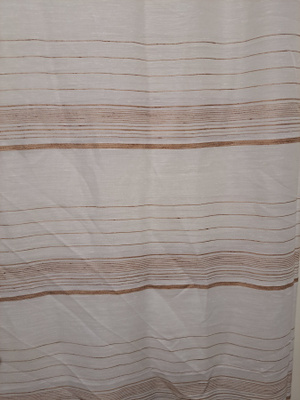 Ruusukulta valkoinen raita pitkät verhot 195x140cm